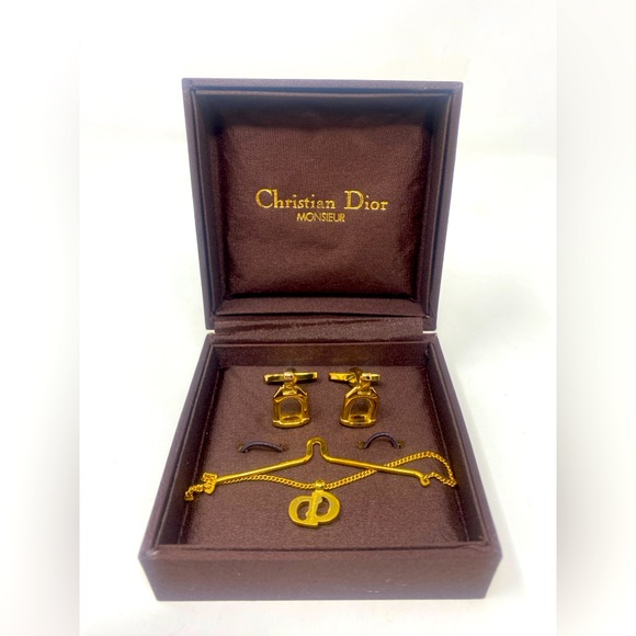 Dior Cufflinks And Tie Bar Set - Picture 1 of 11
